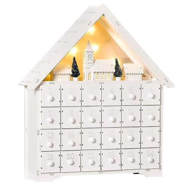 HOMCOM Adventskalender zum Befüllen mit 24 Schubladen & LED-Lichtern, 2-in- günstig online kaufen