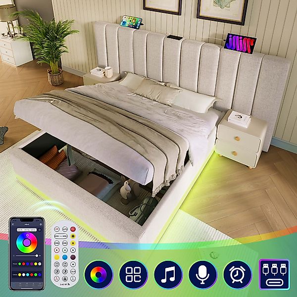 STILVORA Polsterbett Bettgestell 180×200 Funktionsbett Doppelbett günstig online kaufen