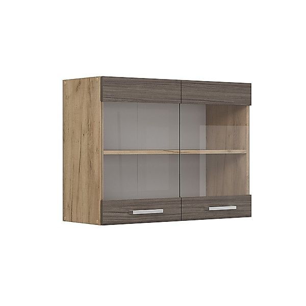 Vicco Glashängeschrank R-Line, Edelgrau/Goldkraft Eiche, 80 günstig online kaufen
