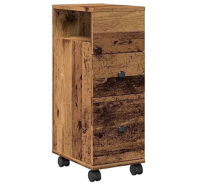 vidaXL Fächerschrank Badschrank Schmal mit Rollen Altholz-Optik Holzwerksto günstig online kaufen