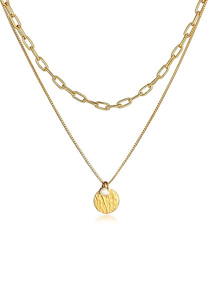 Elli Premium Gliederkette Layer Plättchen Layer günstig online kaufen