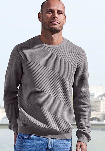 John Devin Strickpullover, Pullover aus weichem Strukturstrick günstig online kaufen