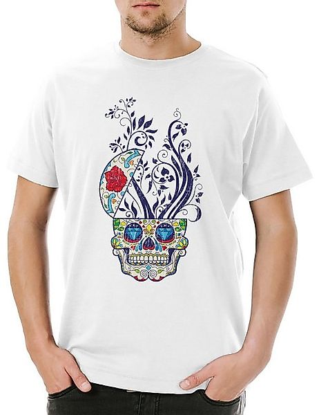 Urban Backwoods Print-Shirt Urban Backwoods Floral Sugar Skull Herren T-Shi günstig online kaufen