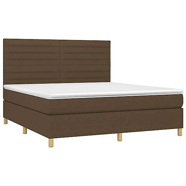 vidaXL Boxspringbett mit Matratze & LED Dunkelbraun 180x200 cm Stoff 313553 günstig online kaufen