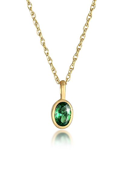 Elli Kette mit Anhänger Zirkonia Grün günstig online kaufen