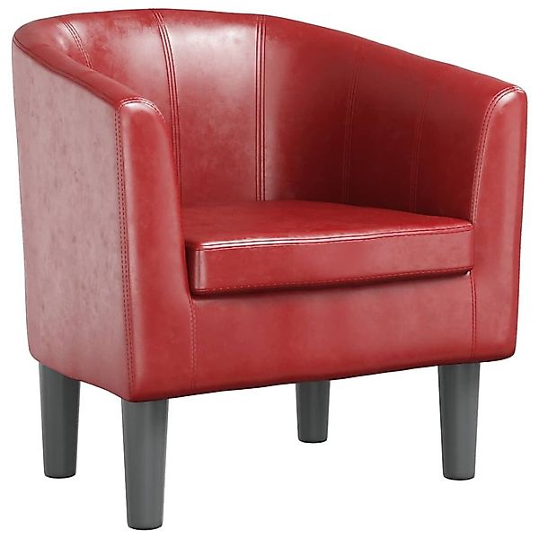 vidaXL Sessel Clubsessel Weinrot Kunstleder (1-St) günstig online kaufen
