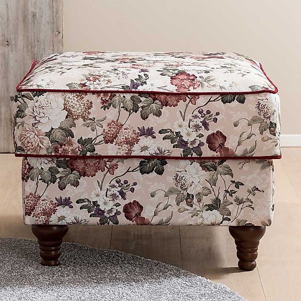 Sitzhocker mit Blumen Muster im Vintage Look 65 cm breit günstig online kaufen