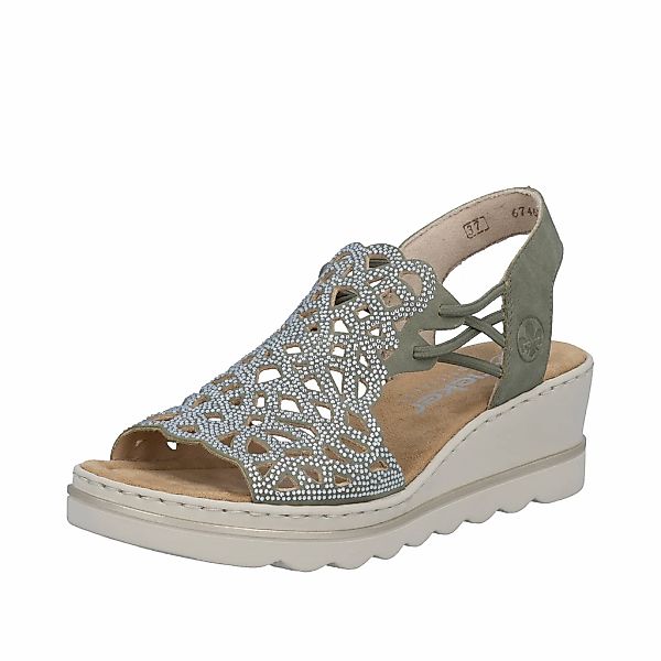 Rieker Keilsandalette Sommerschuh, Plateausandale, Schlupfschuh mit Schmuck günstig online kaufen