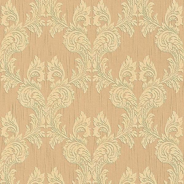 PROFHOME 956303-GU Textiloptik Tapete Barock Matt Orange Beige 0,53 m x 10, günstig online kaufen