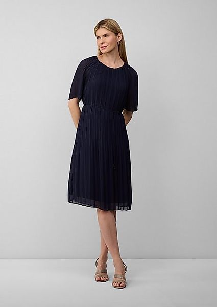 s.Oliver BLACK LABEL Minikleid Plissiertes Chiffonkleid mit Bindegürtel günstig online kaufen