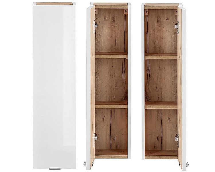 Lomadox Hängeschrank TOSKANA-56 Badezimmer in Weiß-Hochglanz B/H/T ca. 20/7 günstig online kaufen