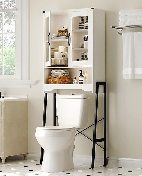 FiveWillowise Badregal Toilettenschrank Badezimmerschrank mit Glastüren günstig online kaufen