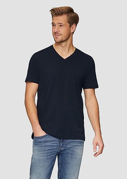 s.Oliver Kurzarmshirt Jerseyshirt mit Logo und V-Ausschnitt Logo günstig online kaufen