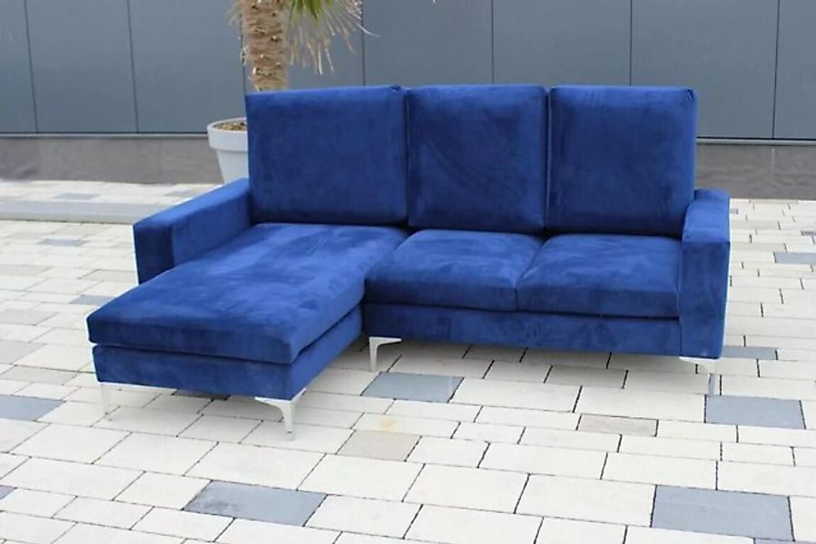 JVmoebel Ecksofa Ecksofa L-Form Sofa Couch Design Blau Polster Textil Sofor günstig online kaufen