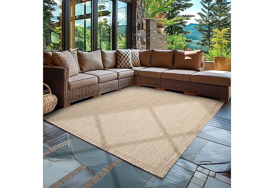 Carpettex Outdoorteppich Unicolor, Rechteck, Höhe: 3 mm, Teppich Wetterfest günstig online kaufen