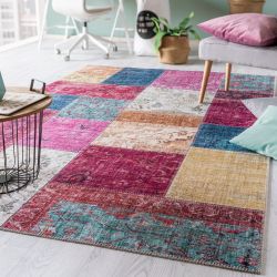 LUXOR living Teppich "Prima 2" rechteckig 7 mm Höhe Kurzflor, Patchwork Mus günstig online kaufen
