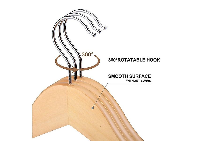 House Day Kleiderbügel Holz für Anzüge, rutschfest, (40-tlg), Kleiderbügel günstig online kaufen