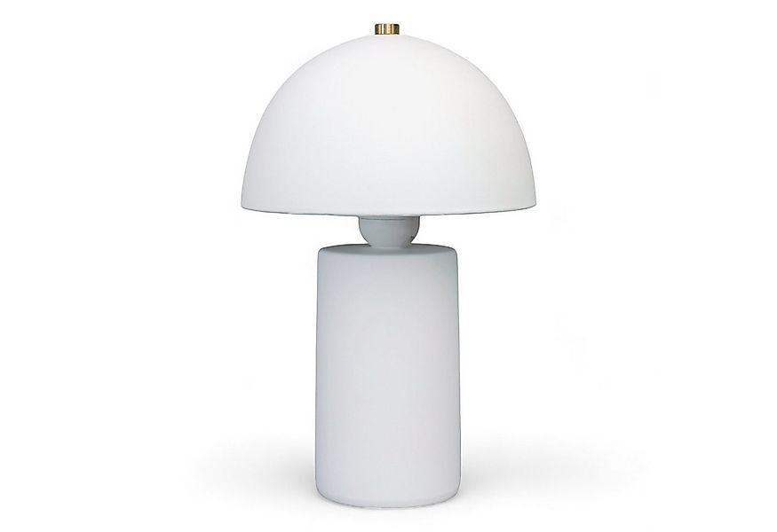 Arnusa Tischleuchte Tischlampe Pilz Keramik Weiß 17x28 cm Nachttischlampe m günstig online kaufen