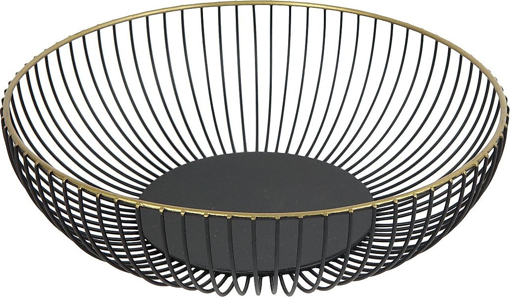Trend Line Dekoschale TrendLine Deko Metall Korb rund Ø 28 x 7,5 cm günstig online kaufen