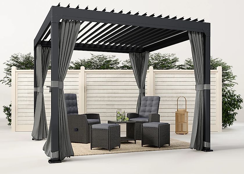 KONIFERA Pavillon "Palma", Pergola, mit Lamellendach, Sockelmaß: 300x300 cm günstig online kaufen