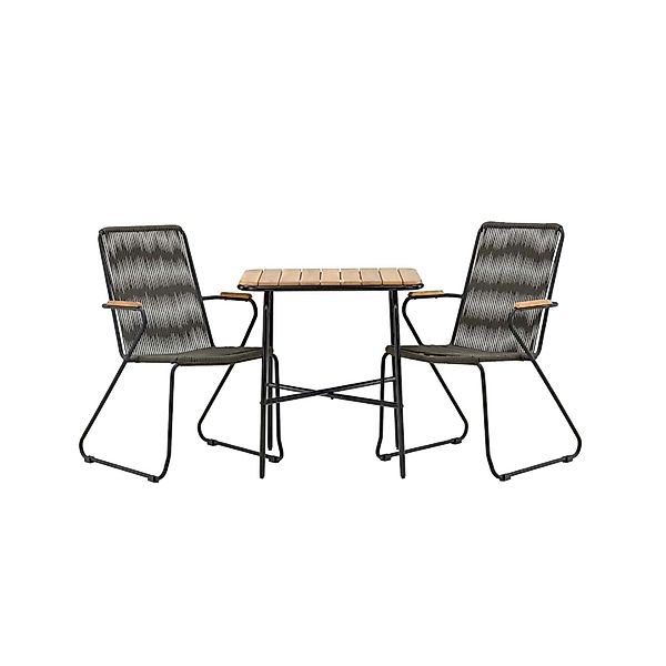 ebuy24 Holmbeck Gartenset Tisch 2 Stühle Natur Schwarz günstig online kaufen