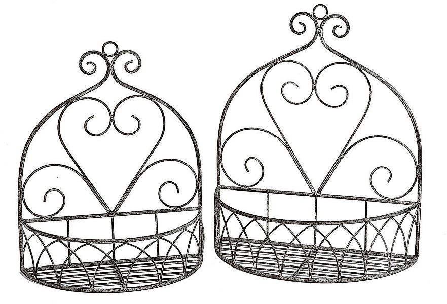 Ambiente Haus Wandregal Wandregal 2er Set rund in grau, 1-tlg. günstig online kaufen