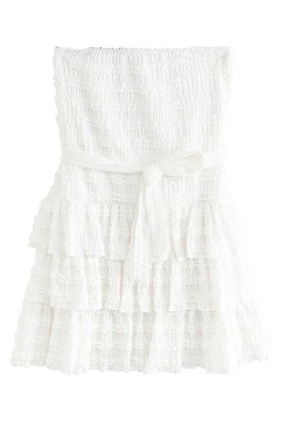 Next Minikleid Strukturiertes Bandeau-Minikleid mit Rüschen günstig online kaufen