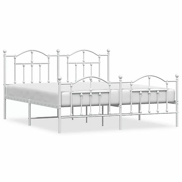 vidaXL Bettgestell mit Kopf- und Fußteil Metall Weiß 180x200 cm Modell 4184 günstig online kaufen