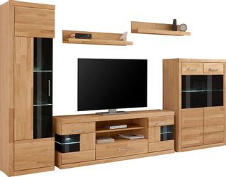 Home affaire Wohnwand "Ribe Wohnwand Set-5 St." Set, 5 Stk. tlg. Glaseinsat günstig online kaufen