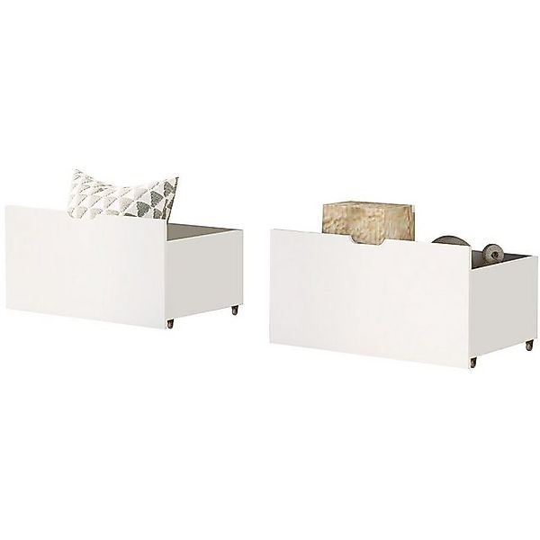 Gotagee Holzbett Kinderbett Einzelbett Weiß/Eiche flachbett Bett mit Schubl günstig online kaufen