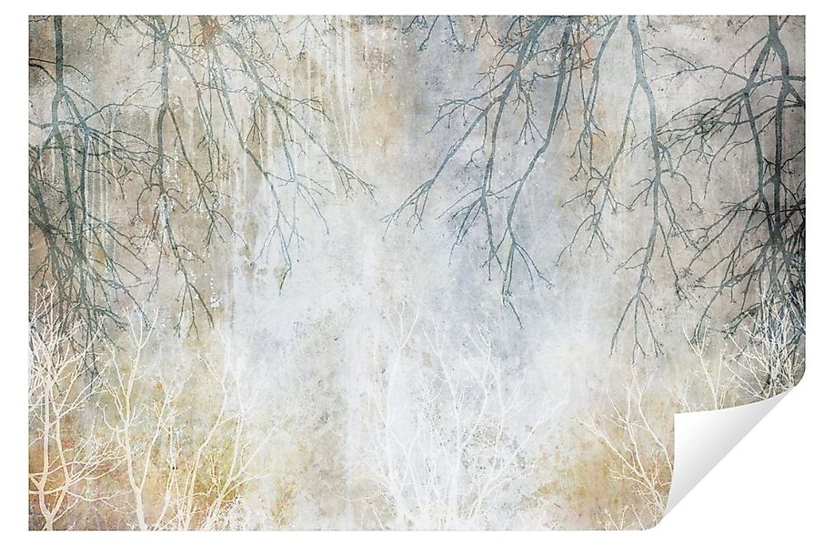 Wallarena Fototapete Zweige Beton Vintage Abstrakt Vlies Tapete Wohnzimmer günstig online kaufen