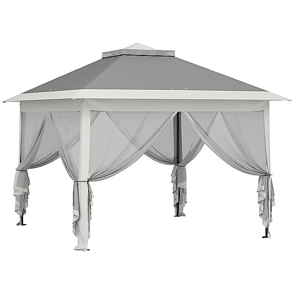 Outsunny Pavillon 3,3x3,3m, wasserabweisend Winterfest Pop-up Faltpavillon günstig online kaufen