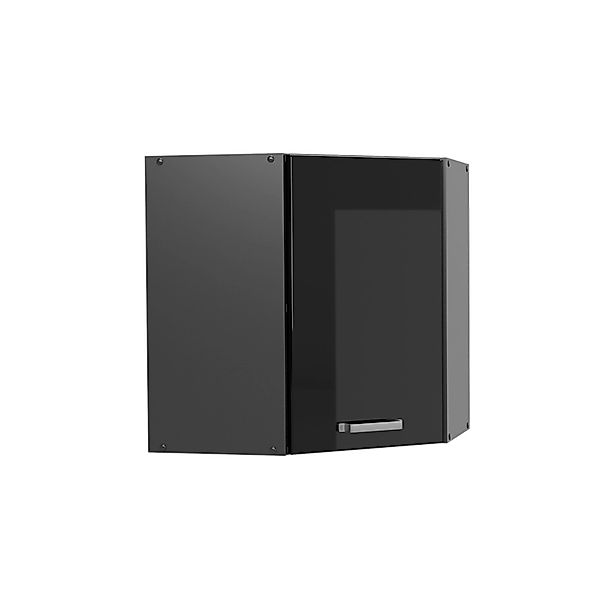 Vicco Eckhängeschrank R-Line Küchen-Eckschrank Schwarz Hochglanz/Anthrazit günstig online kaufen