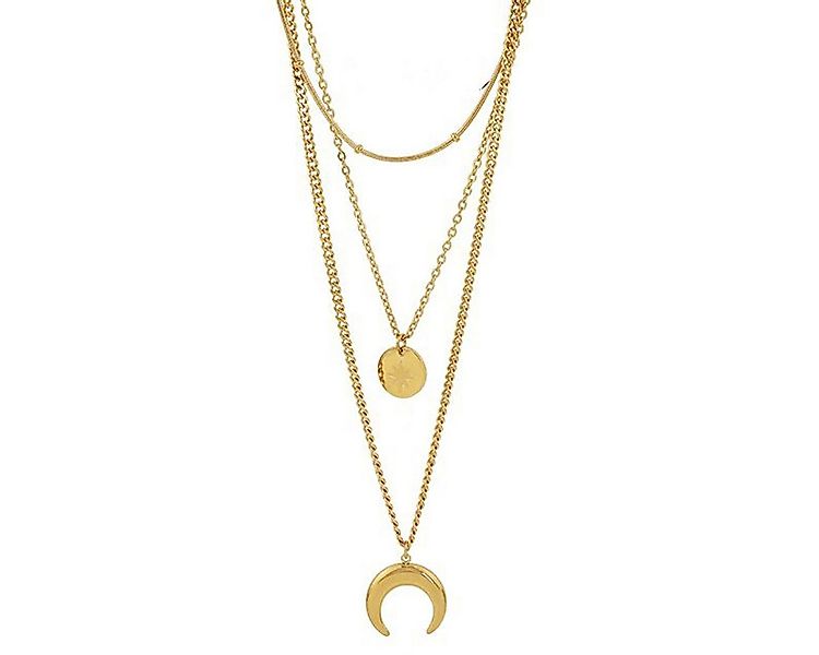 KARMA Statementkette 3 lagige Halskette Gold vergoldet Damen Kette Edelstah günstig online kaufen