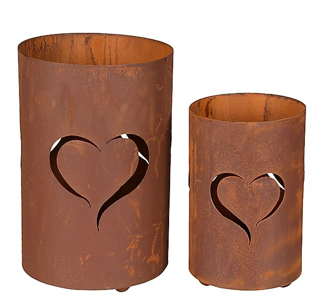 Levandeo® Kerzenlaterne, 2er Set Windlicht Herz günstig online kaufen