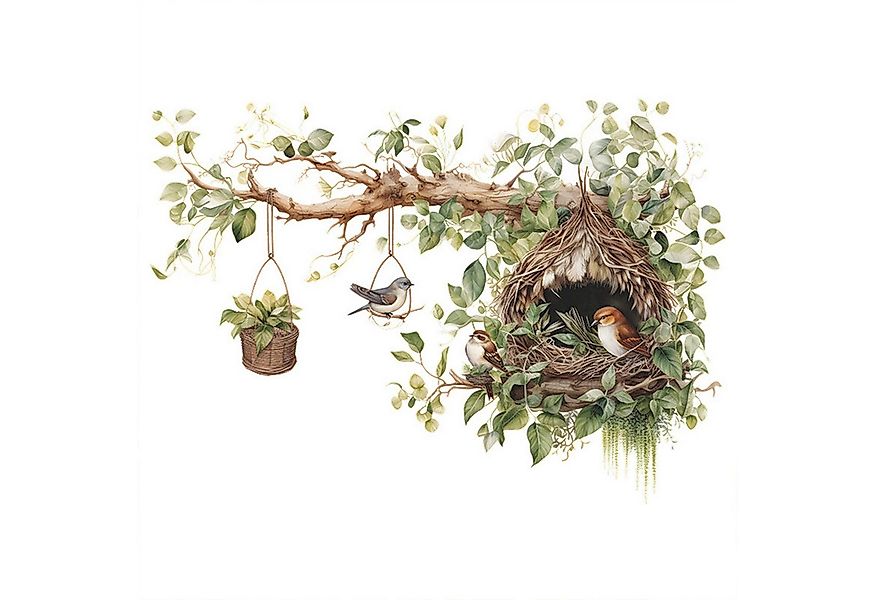 KINSI Wandsticker Wandaufkleber,Äste Vogelnester Wandaufkleber,Wanddekorati günstig online kaufen