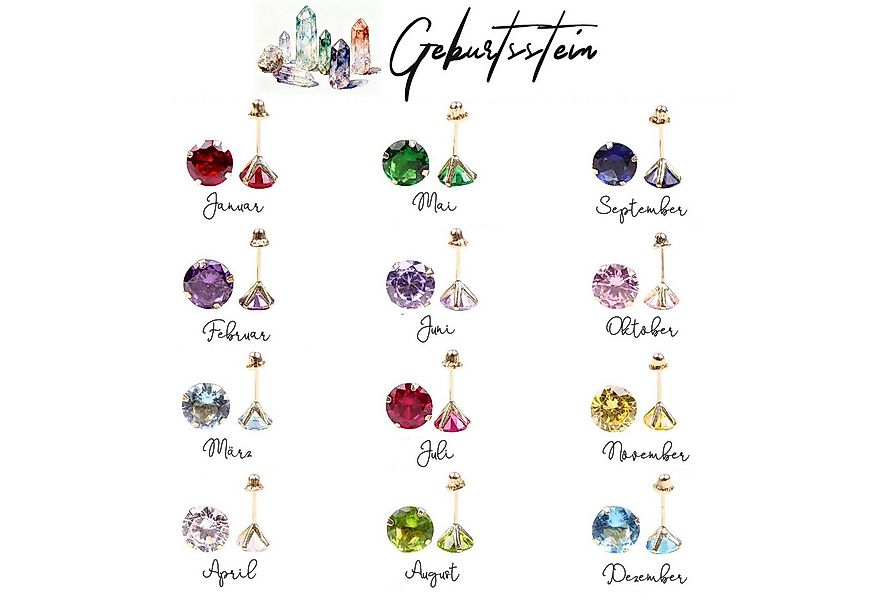 GOLDEN Single-Ohrstecker Geburtsstein Ohrringe, massives Silber, zierliche günstig online kaufen