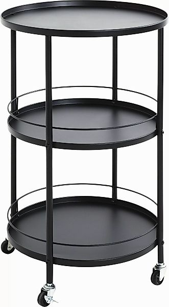 Servierwagen   Hasborn  ¦ schwarz ¦ Maße (cm): H: 75  Ø: 45 Tische > Servie günstig online kaufen