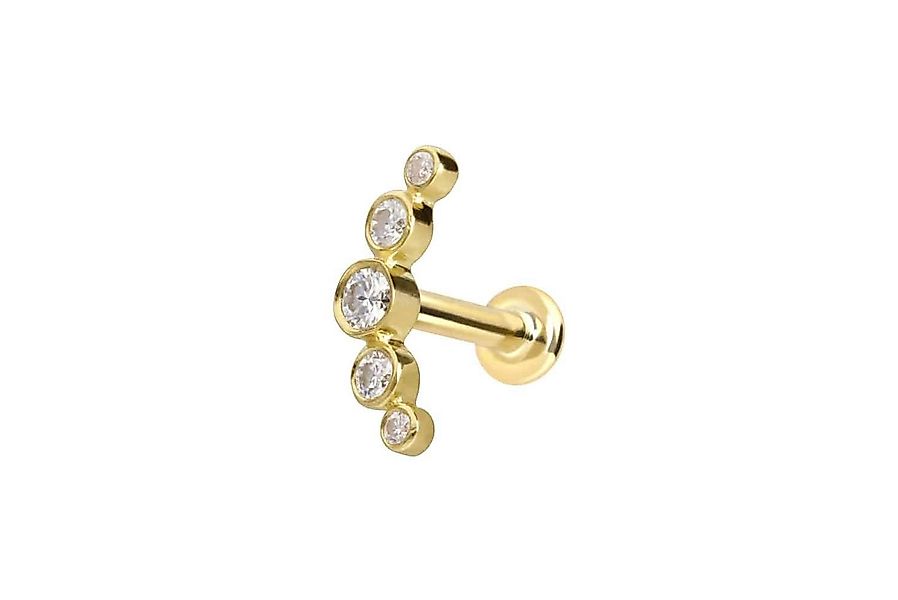 PIERCINGLINE Piercing-Set 14 Karat Gold Labret mit Innengewinde MOISSANIT-B günstig online kaufen