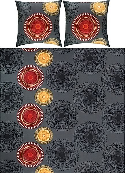 REDBEST Bettwäsche Bettwäsche, Biber, Kreise günstig online kaufen
