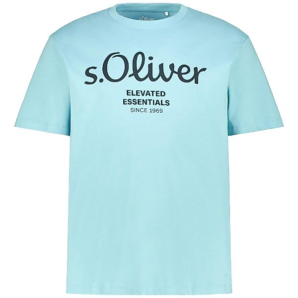 s.Oliver T-Shirt mit Label-Print Farbe blau/grün Größe: 4XL günstig online kaufen