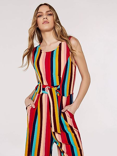 Apricot Jumpsuit Multi-Stripe Tie Waist Jumpsuit (1-tlg., Stoffgürtel) mit günstig online kaufen