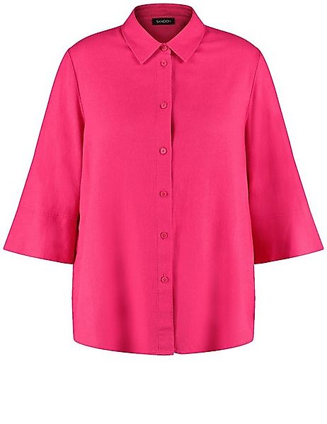 Samoon Klassische Bluse 3/4 Arm Bluse aus Viskose-Leinen-Mix günstig online kaufen