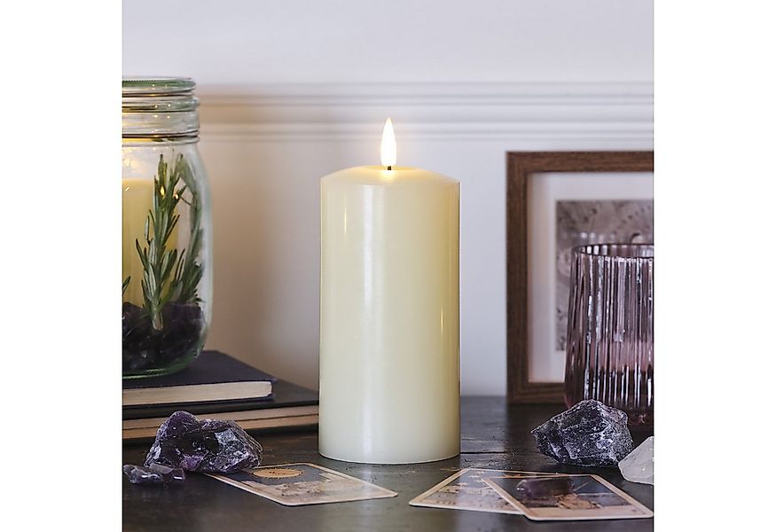 Lights4fun LED-Kerze TruGlow® LED Kerze Echtwachs 15cm günstig online kaufen