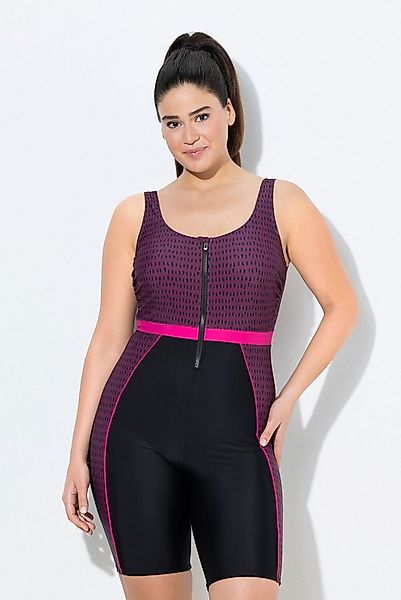 Ulla Popken Badeanzug Badeanzug langes Bein ohne Softcups Zipper günstig online kaufen