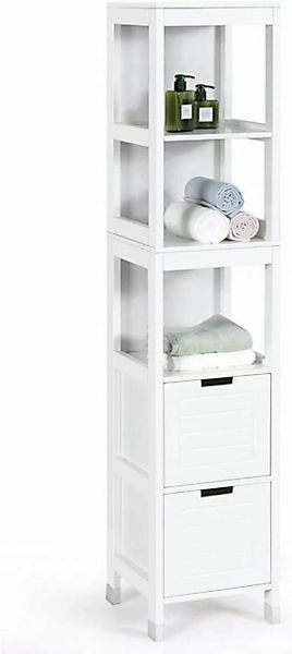KOMFOTTEU Hochschrank Badezimmerschrank, Badregal aus Holz, 5 Etagen günstig online kaufen