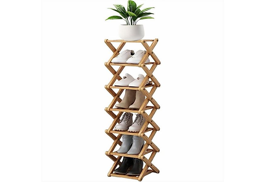 KingLux Schuhregal 7 Etagen Vertikales schmales Schuhregal, tragbar, zusamm günstig online kaufen