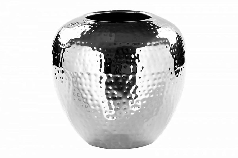 LOSONE Vase silber gehämmert M - Höhe 20 cm, Durchmesser 20 cm günstig online kaufen