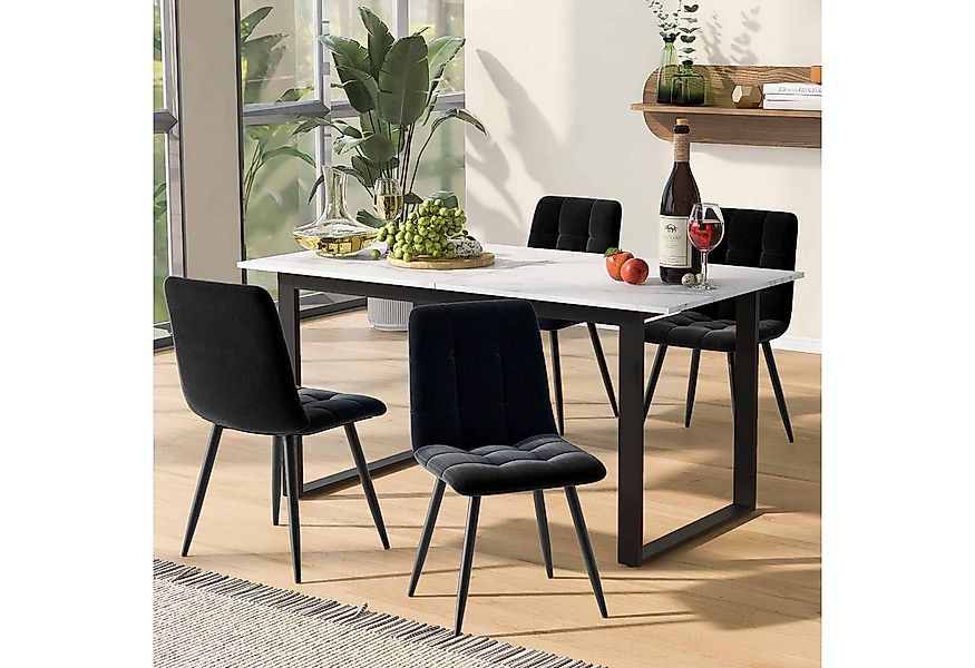 HAUSS SPOLE Esstisch 140/180x80x75cm Teleskoptisch, Beine aus Metall, MDF T günstig online kaufen