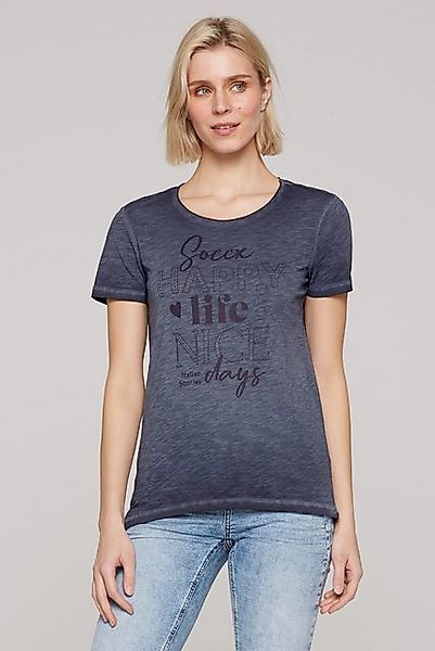 SOCCX Rundhalsshirt mit offener Kante am Ausschnitt günstig online kaufen